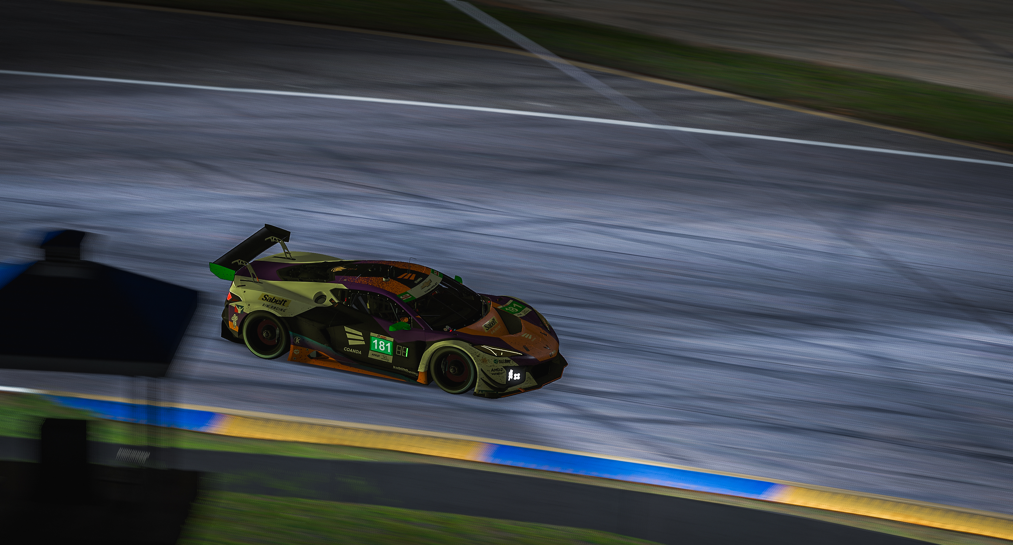 Coanda car at speed — IMSA motion blur